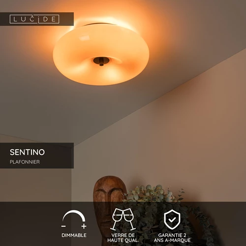 Lucide SENTINO - Plafonnier - Ø 30 cm - 3xG9 - Orange - USP